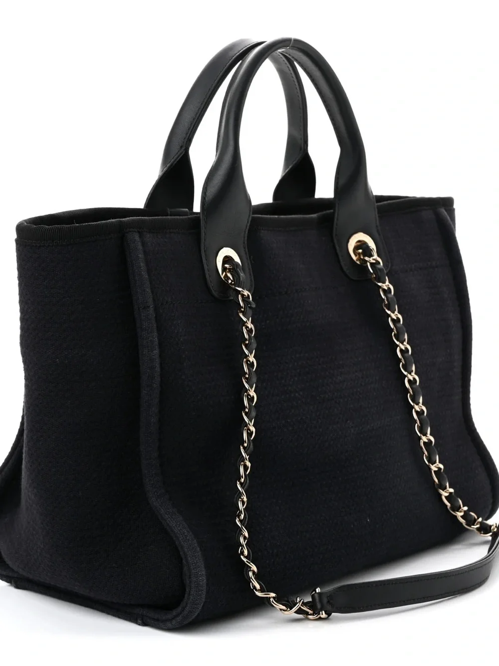CHANEL Black Quilted Shopper Tote with Matching Pouch